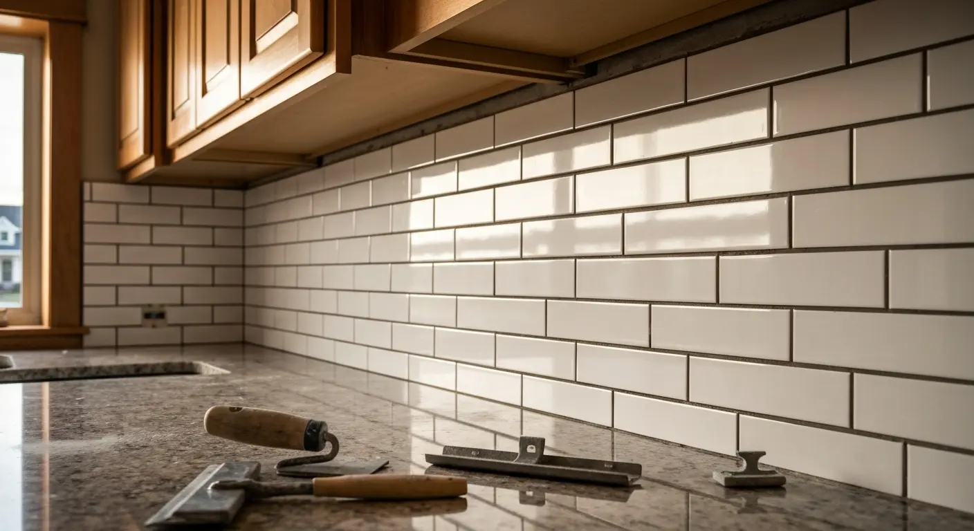 Kitchen backsplash tile installation