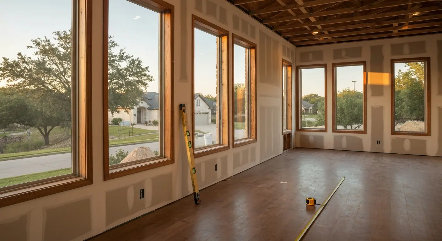 New room addition with windows and modern design