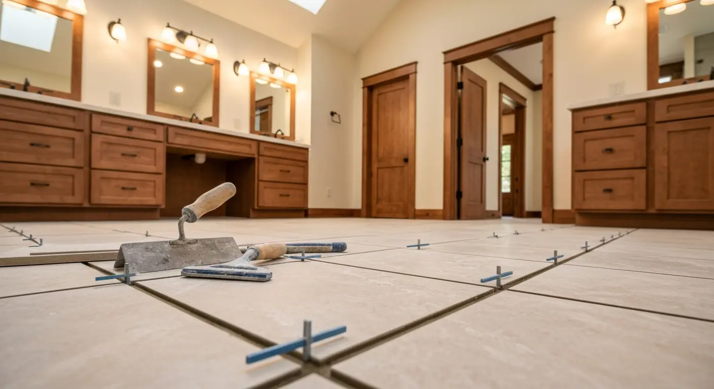 Tile floor installation