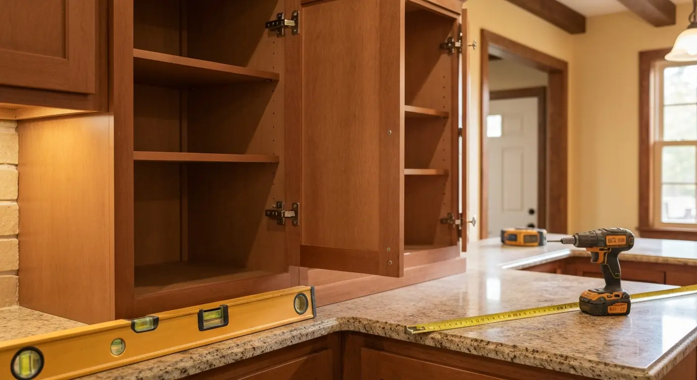 Custom kitchen cabinet installation