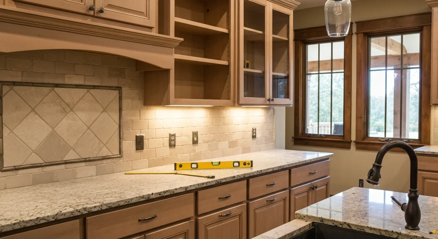 Full kitchen remodel with custom backsplash