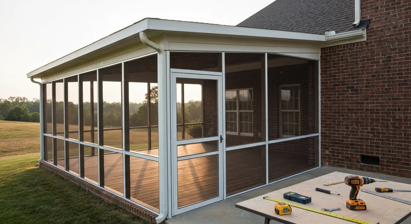 Screen room installation