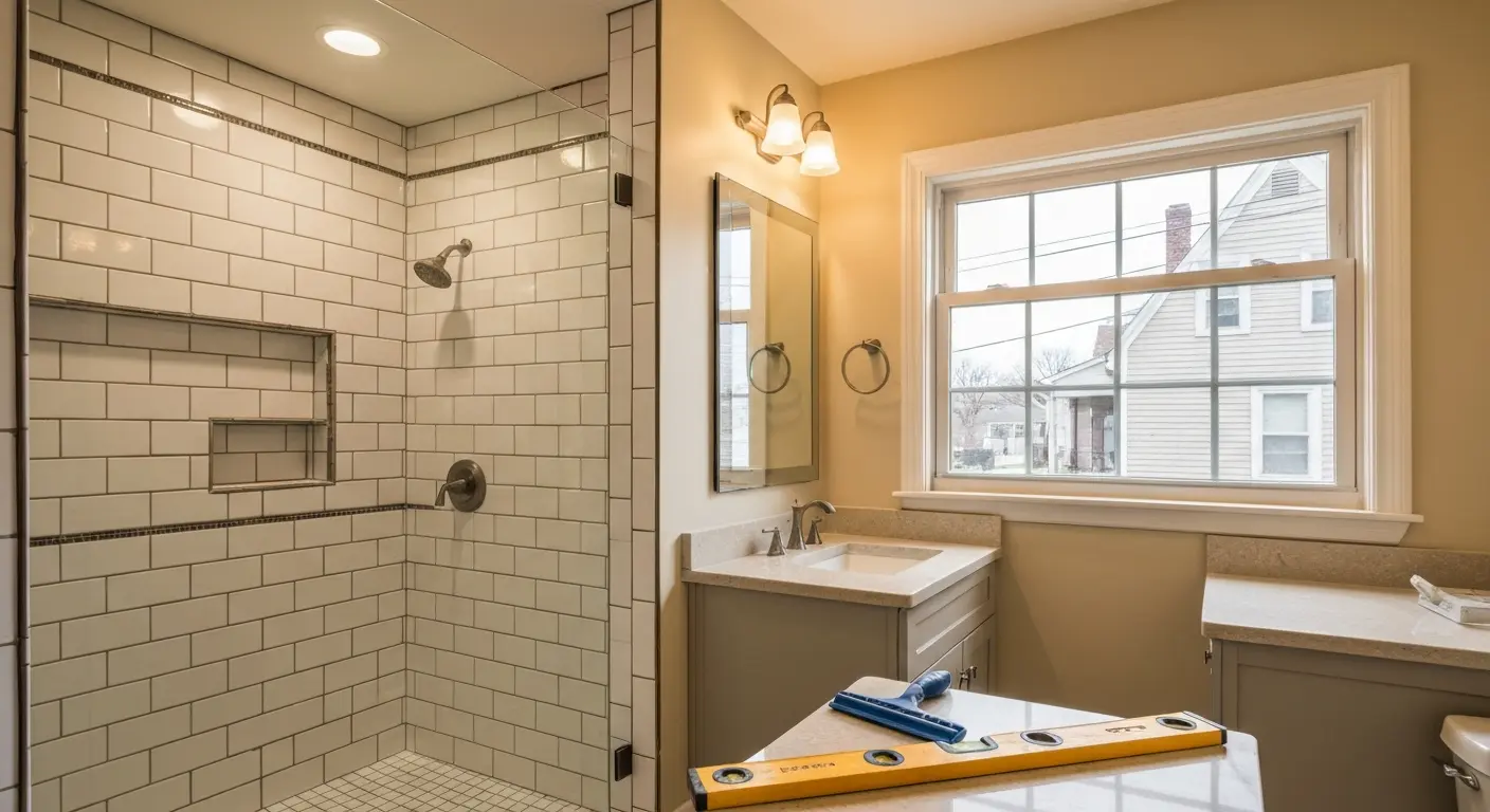 Tile shower installation and vanity upgrade