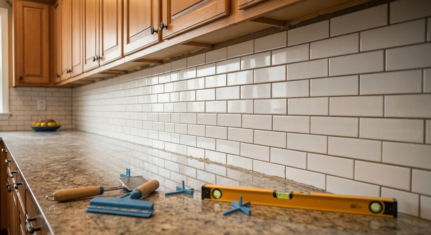 Kitchen backsplash installation