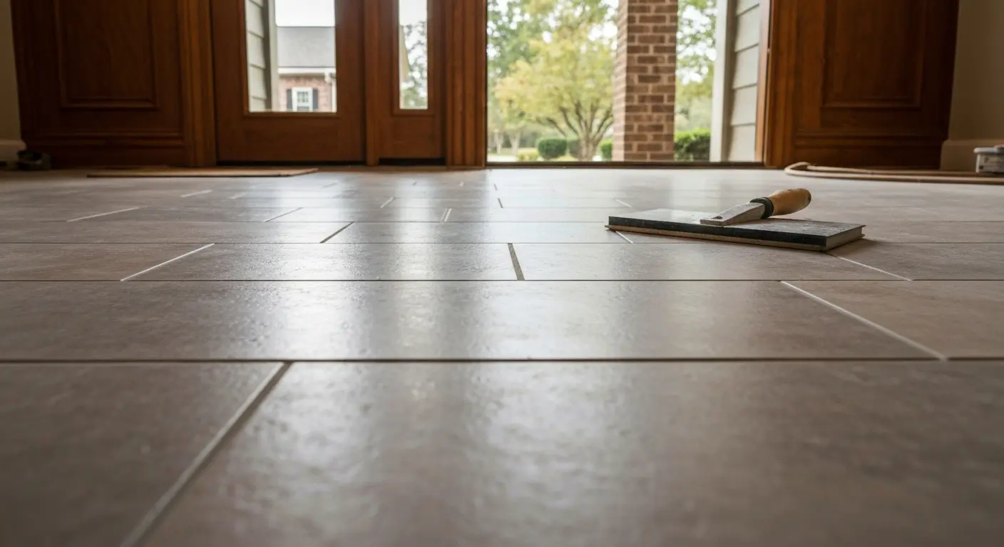 Entryway tile flooring in Gallatin home