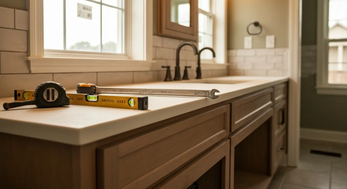 Bathroom vanity installation
