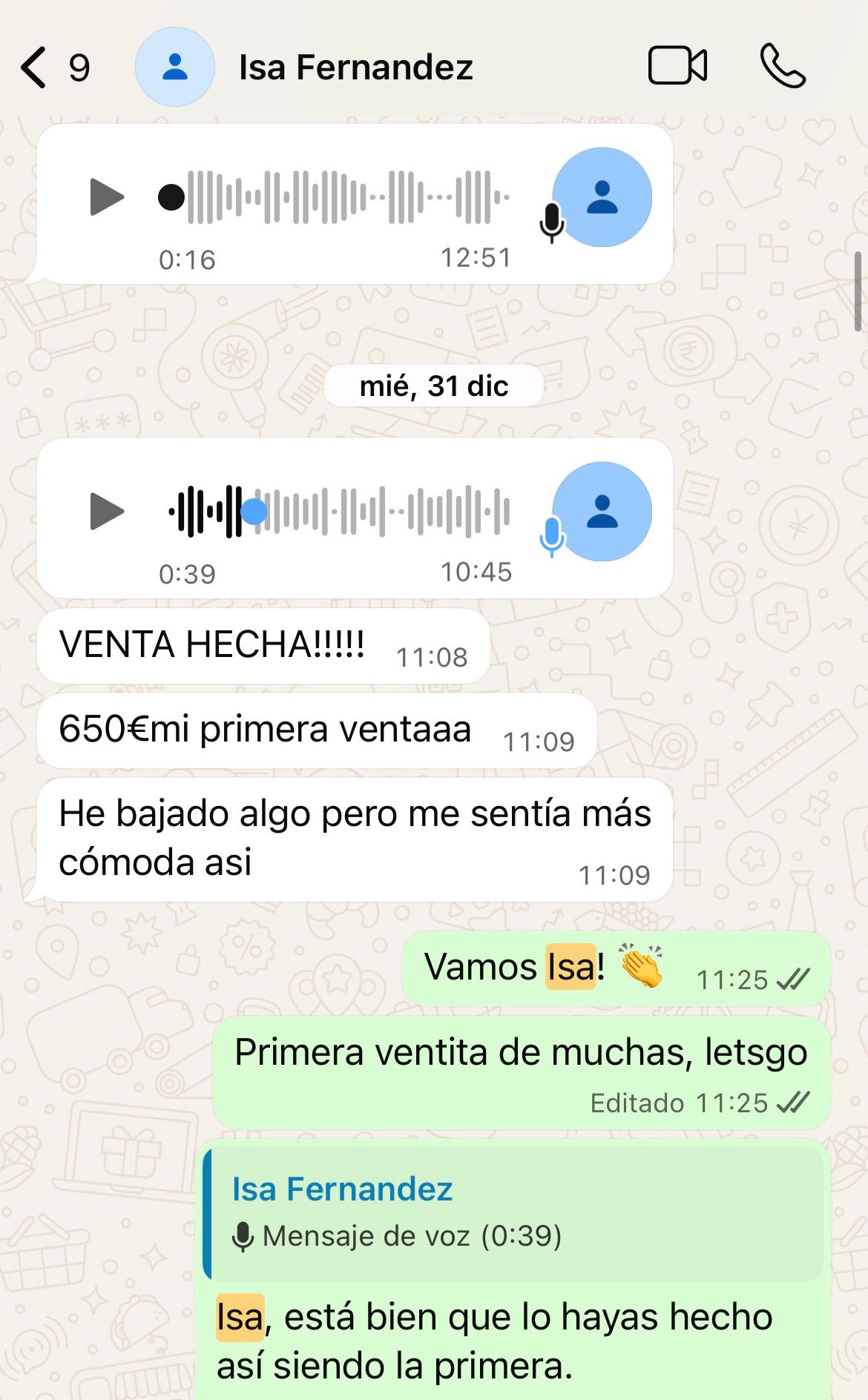 Conversación con Isa