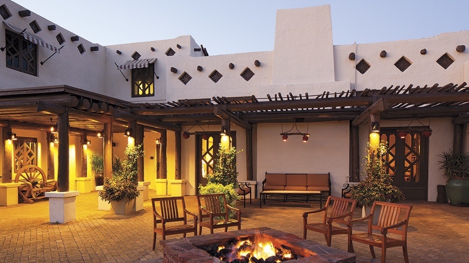 Southwestern patio with firepit at Litchfield Park resort