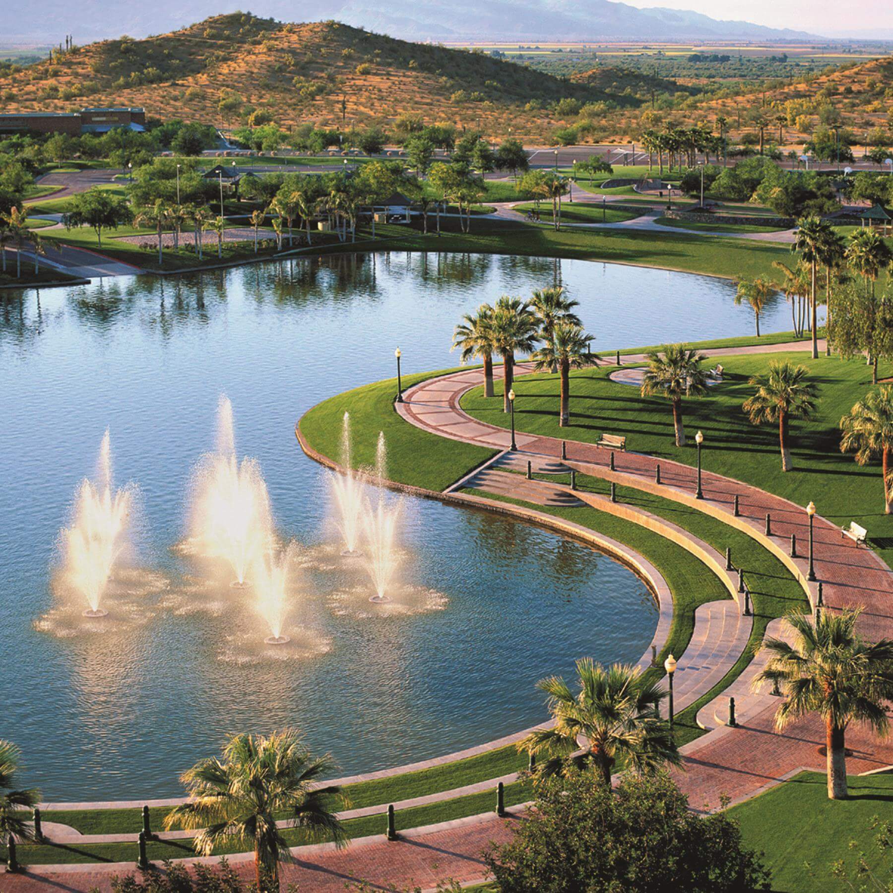 Aerial view of Goodyear Arizona desert cityscape