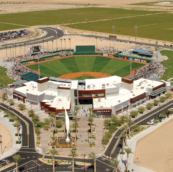 Baseball spring training stadium in Goodyear Arizona