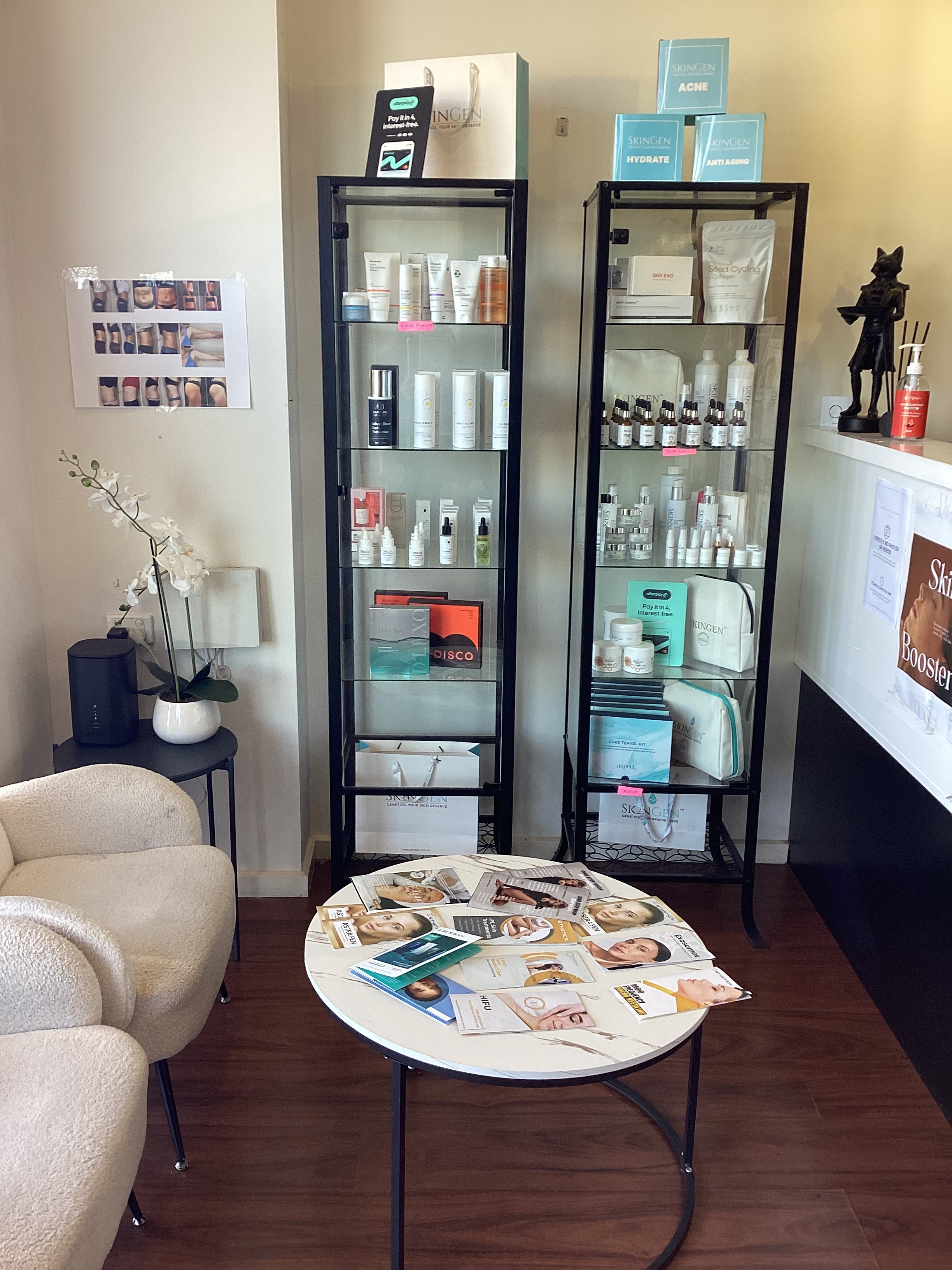 Reception area at Shape & Sculpt Body Studio