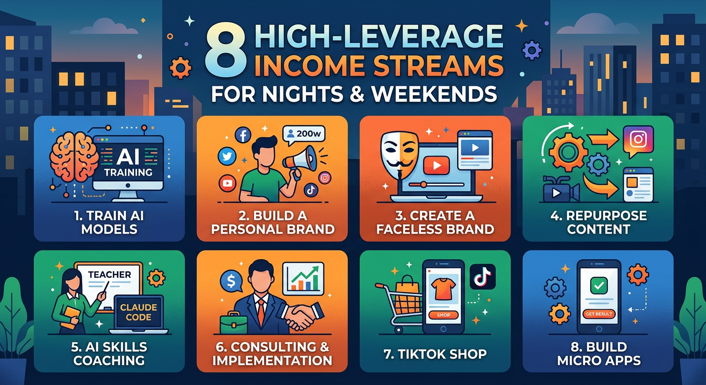 8 High‑Leverage Income Streams You Can Build on Nights & Weekends