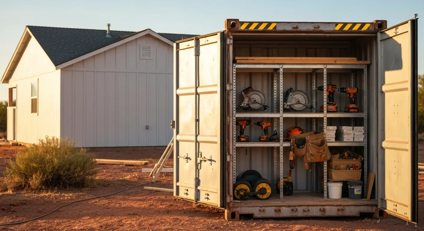 Construction site storage container