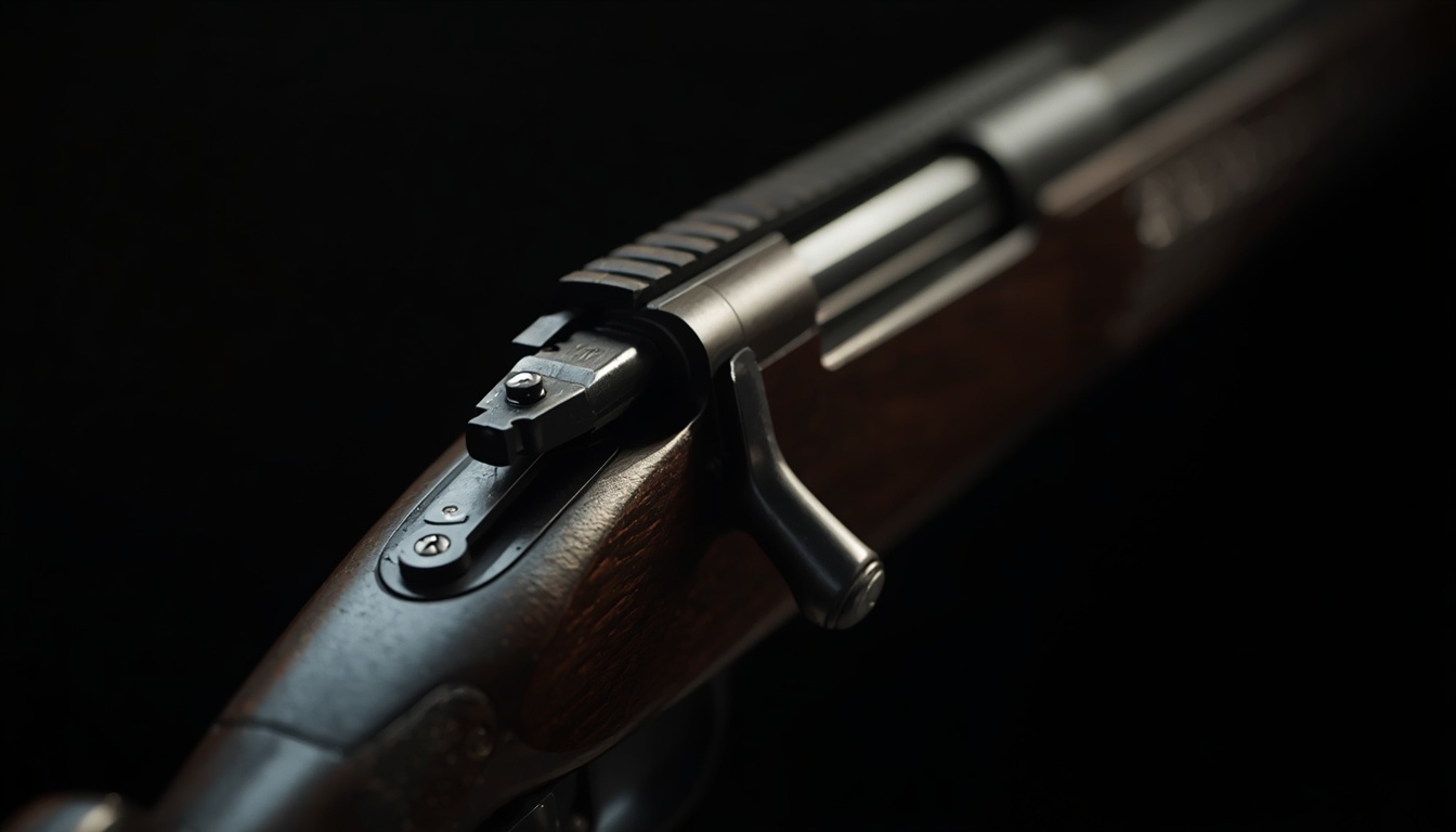 A close-up, dramatic shot of a firearm trigger mechanism, representing the concept of emotional triggers and how small stimuli can activate deep-seated, unresolved responses.