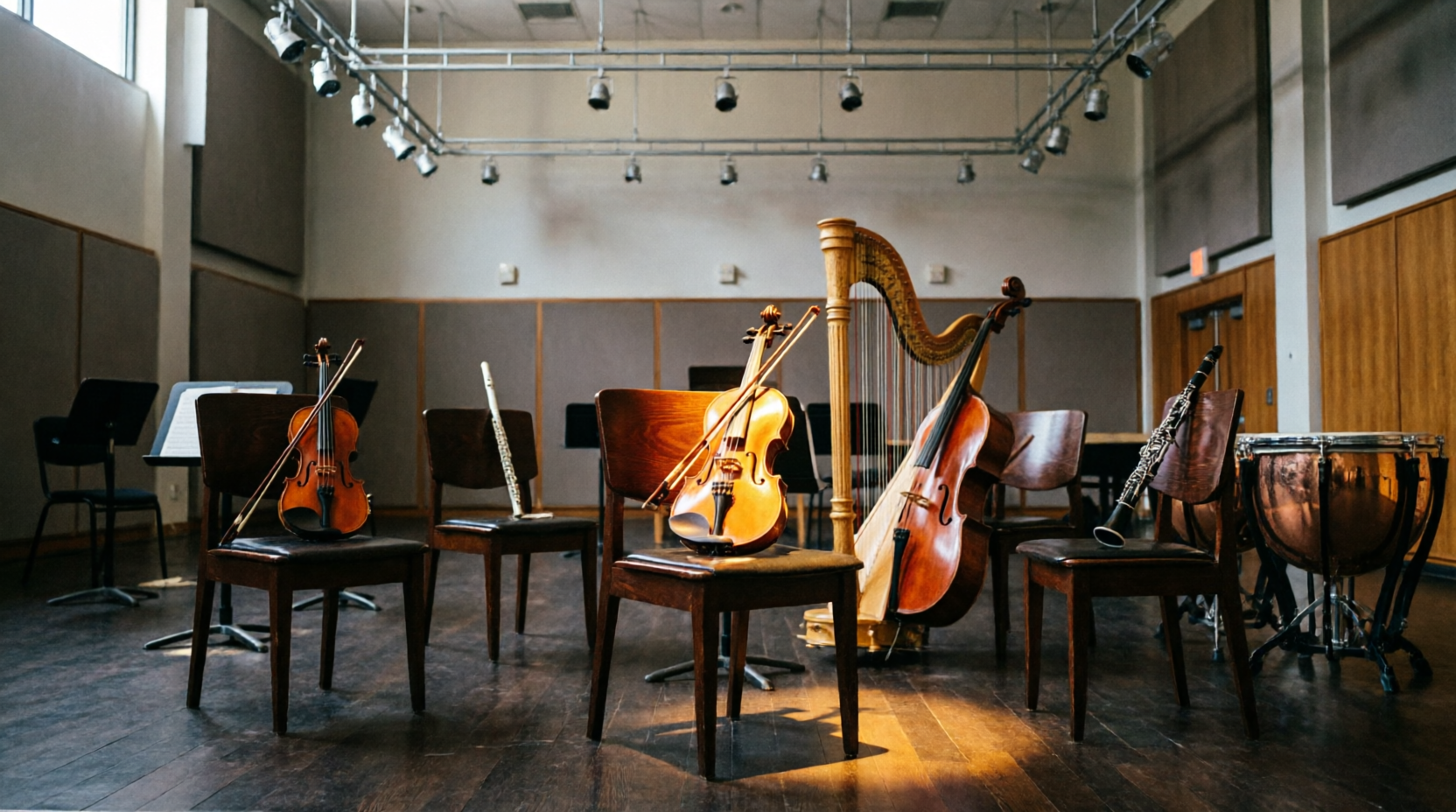 Orchestra room symbolizing how family systems involve many roles and hidden patterns. Orchestra room symbolizing how family systems involve many roles and hidden patterns.