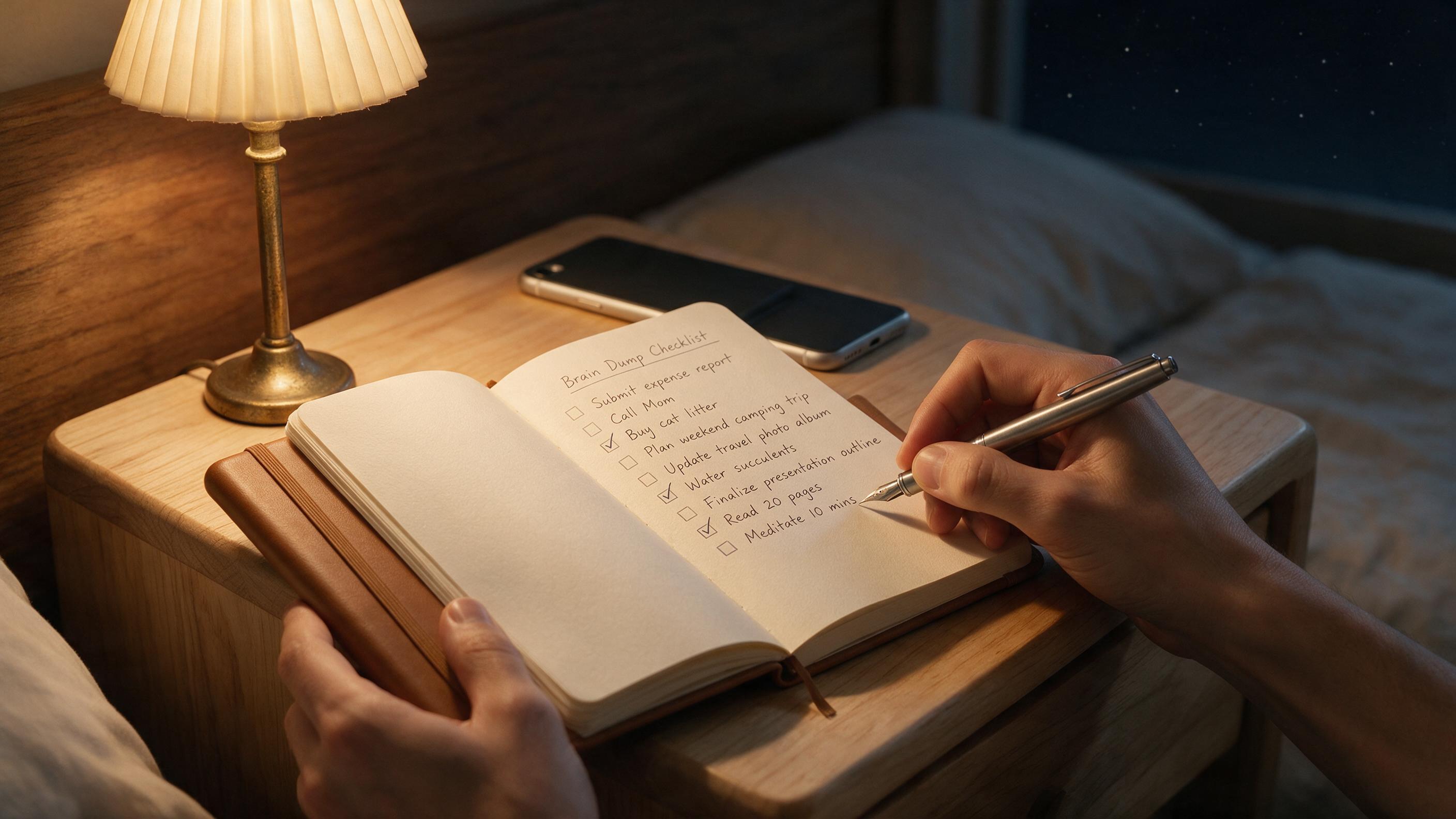 Person practicing 1-2-3 journaling method with coffee at sunrise for morning mindfulness routine.