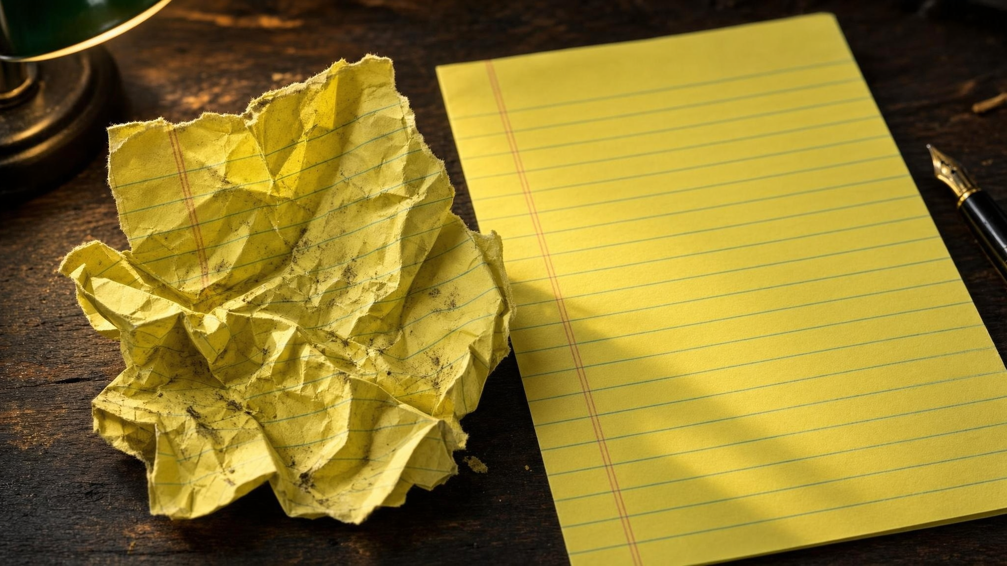 Torn old page beside a fresh notepad page, symbolizing shedding old habits