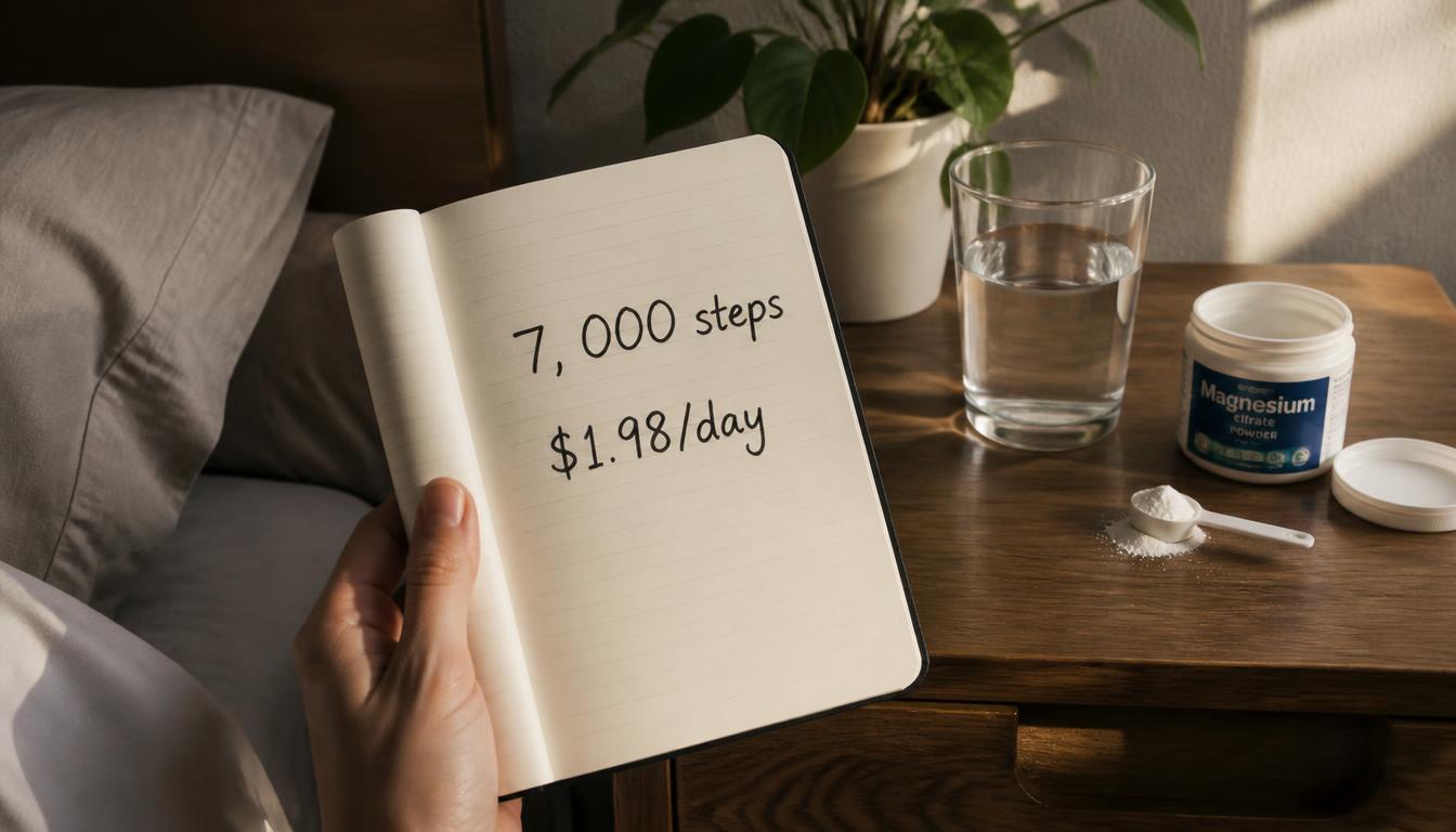 Simple longevity action plan written in notebook Simple longevity action plan written in notebook