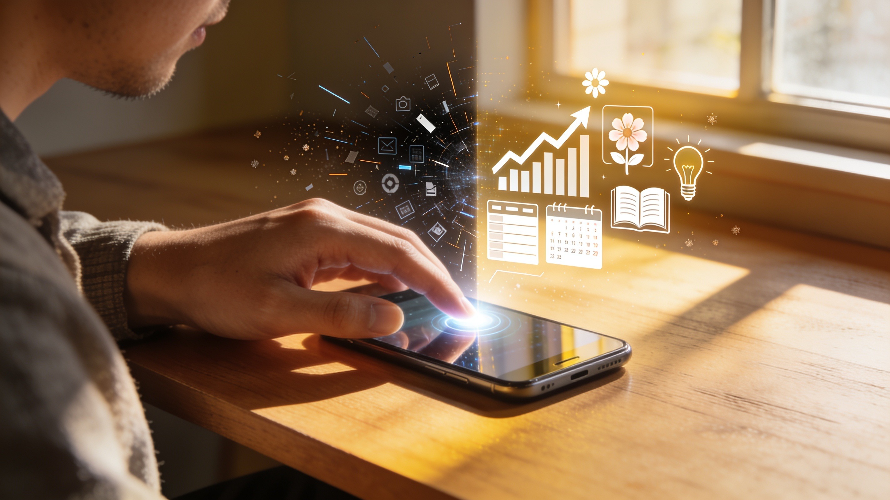 Person actively curating their digital environment for positive growth and mindset clarity Person actively curating their digital environment for positive growth and mindset clarity