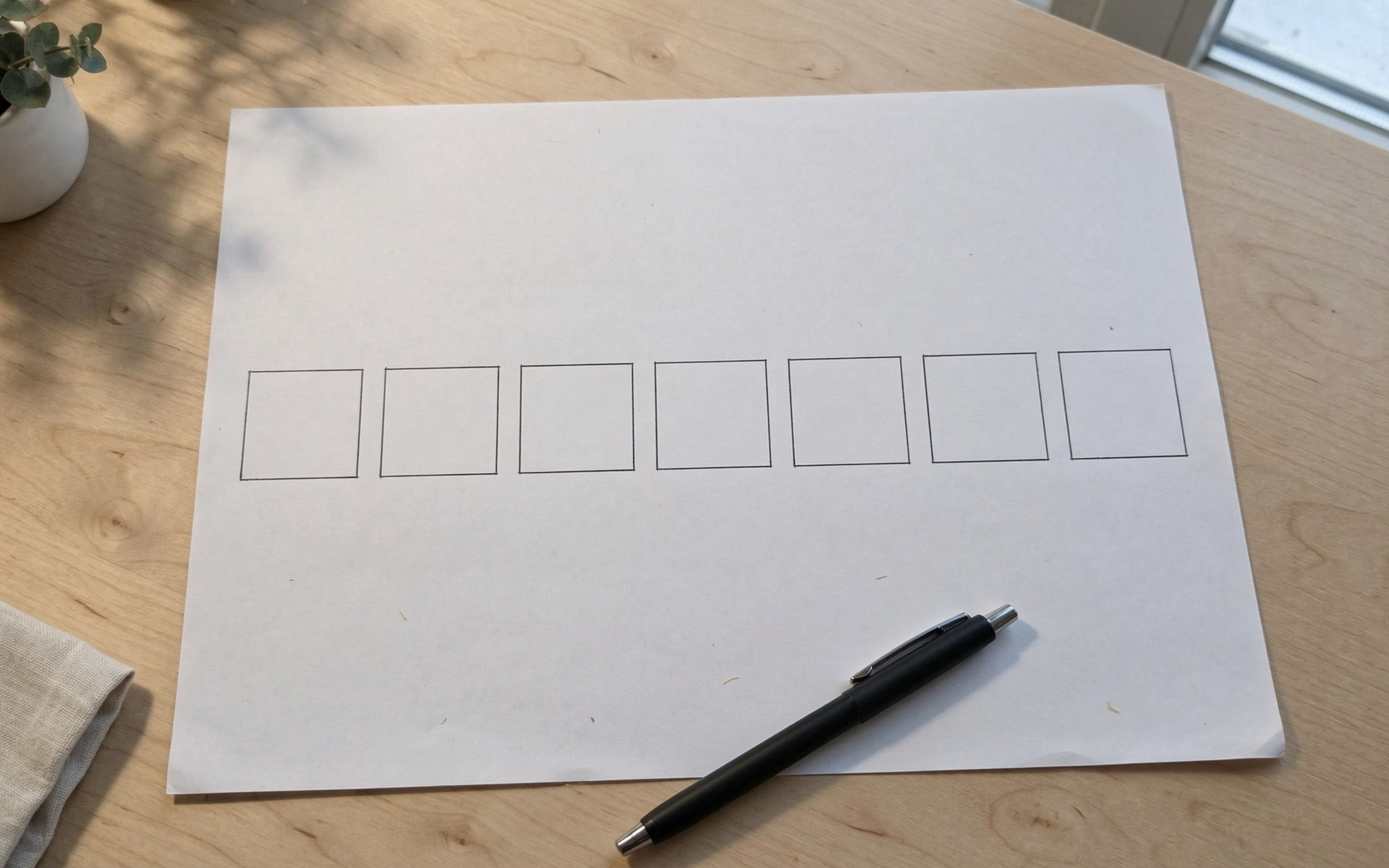 Blank seven-day calendar with pen, representing the beginning of a 7-day rhythm reset. Blank seven-day calendar with pen, representing the beginning of a 7-day rhythm reset.