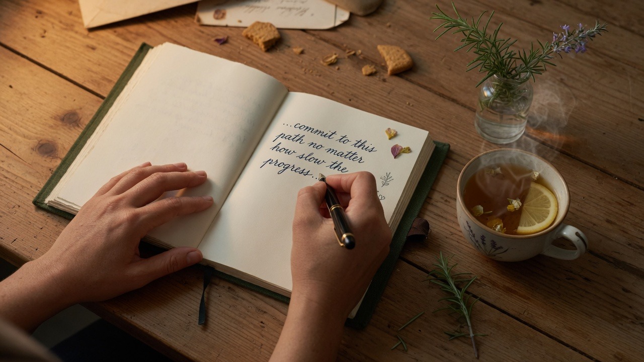 Journaling for health accountability and setting a clear protocol.