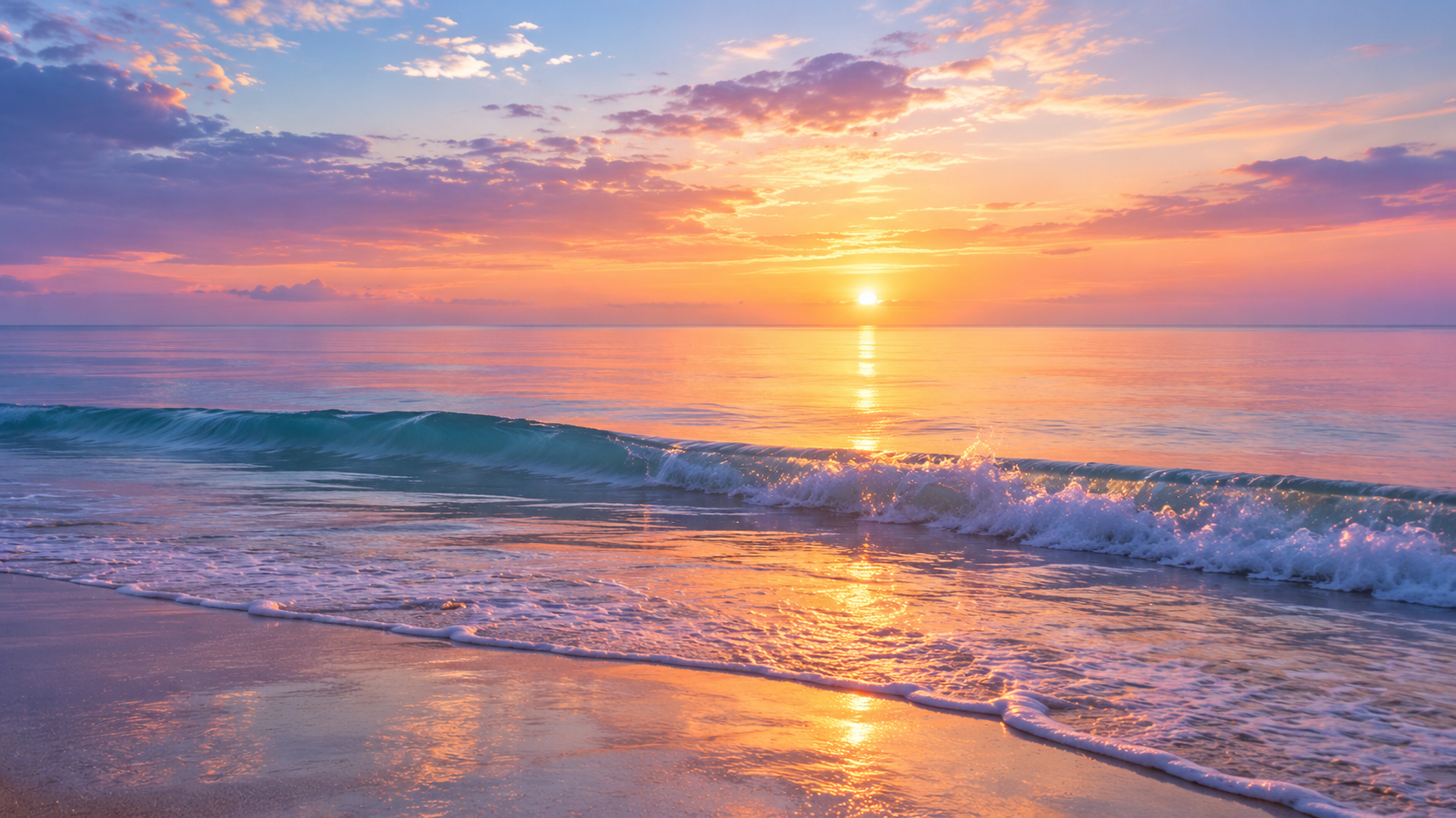 Calm ocean at sunrise symbolizing emotional release and deep relaxation. Calm ocean at sunrise symbolizing emotional release and deep relaxation.