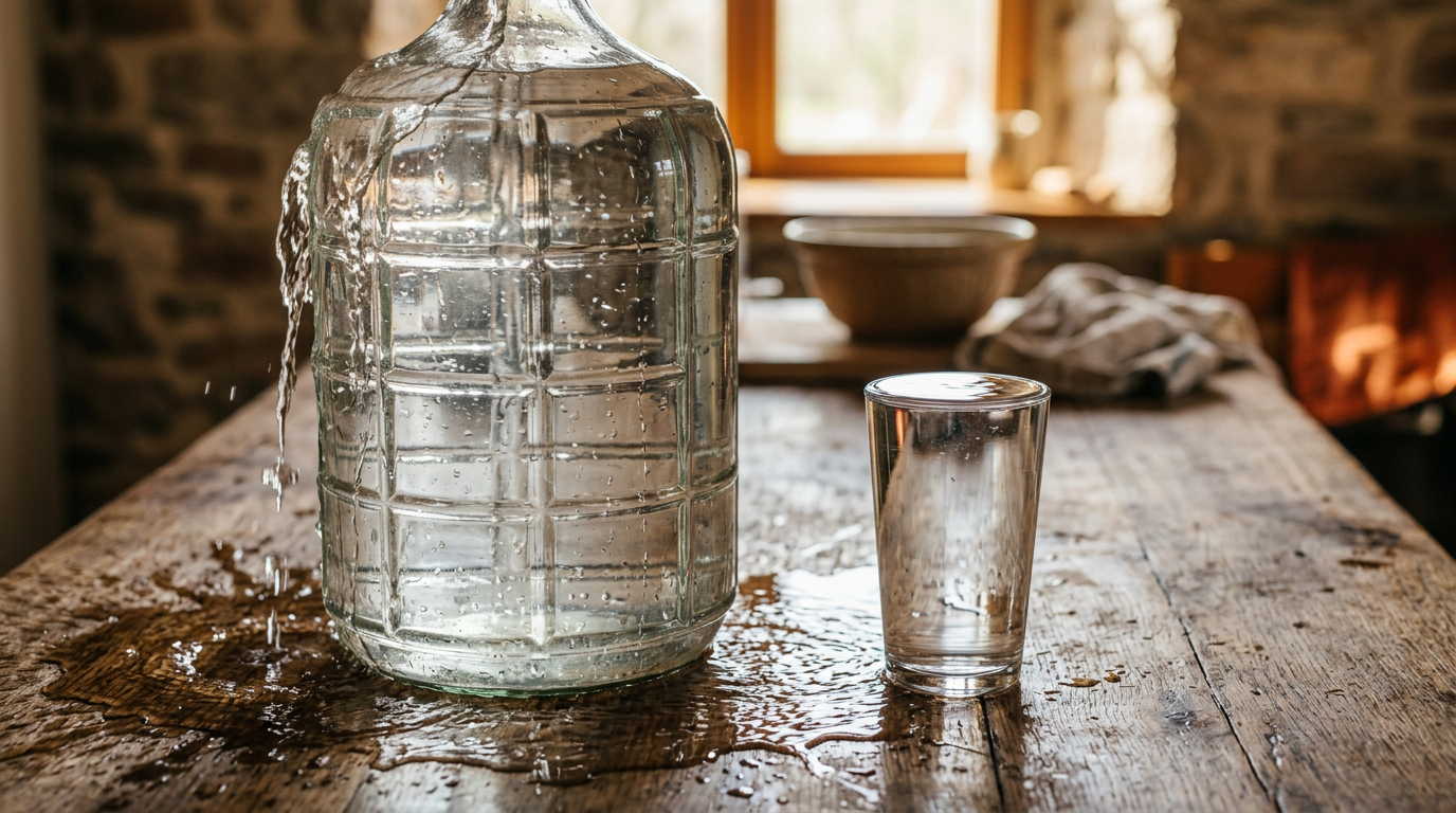 A large jug and a small glass side by side, representing the 10-gallon pint-sized principle. A large jug and a small glass side by side, representing the 10-gallon pint-sized principle.