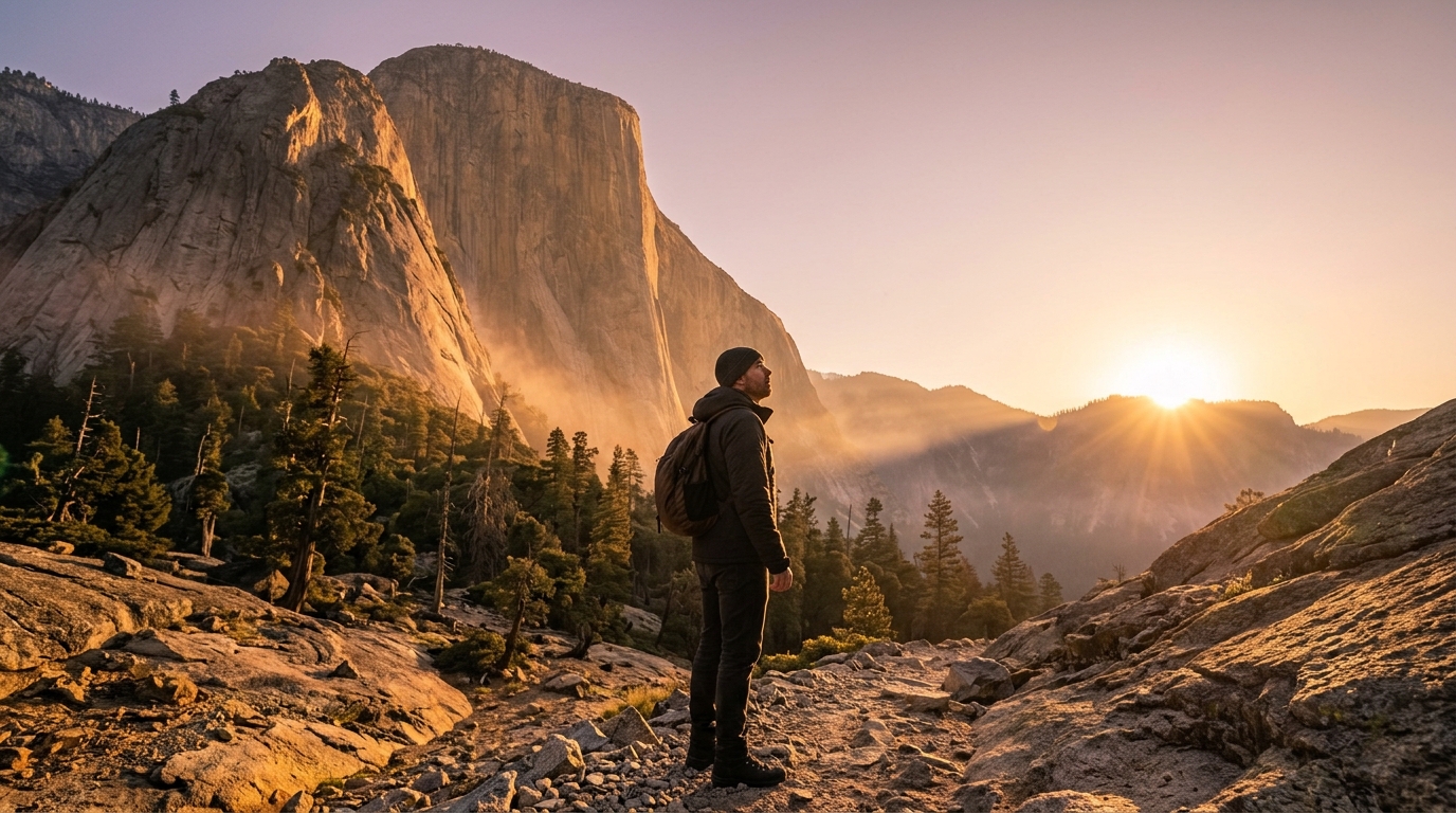 Person standing at the base of a mountain at dawn, ready to begin the climb — symbolizing your next move. Person standing at the base of a mountain at dawn, ready to begin the climb — symbolizing your next move.