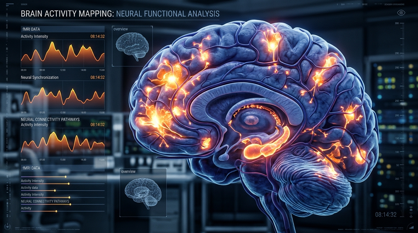 Brain scan showing neural correlates of consciousness activity Brain scan showing neural correlates of consciousness activity