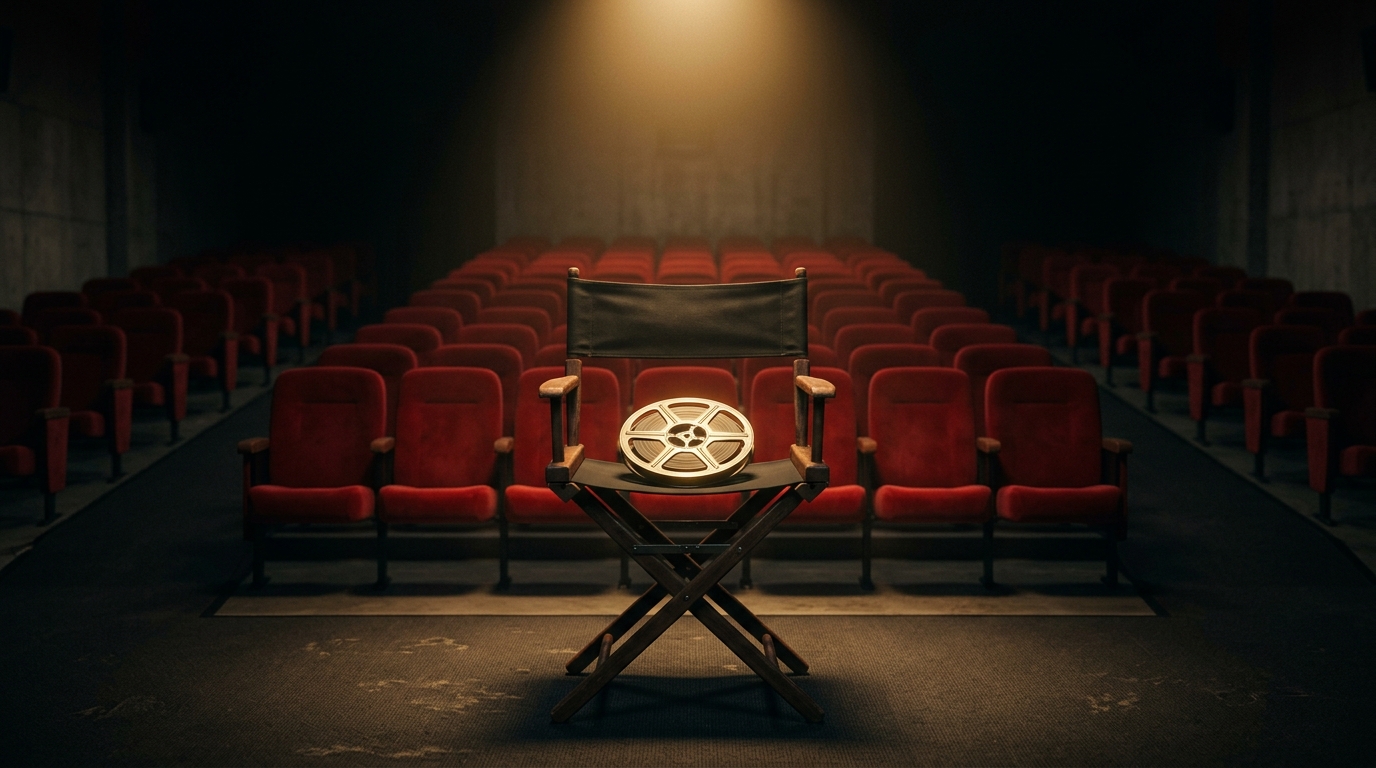 A film reel on a director's chair in an empty theater, representing the one viewer that matters at the end of your life. A film reel on a director's chair in an empty theater, representing the one viewer that matters at the end of your life.