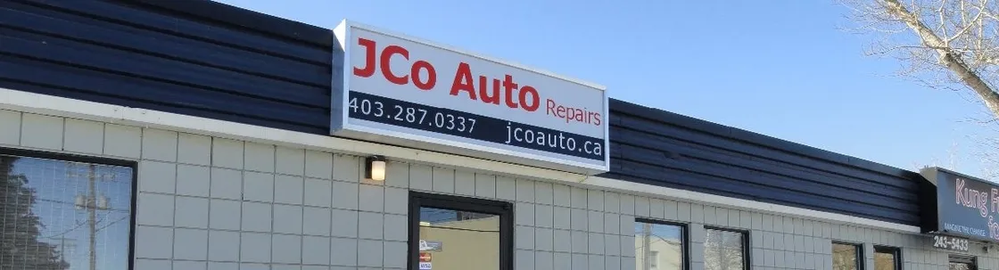 JCo Auto building and sign at 347 39 Ave SE, Calgary