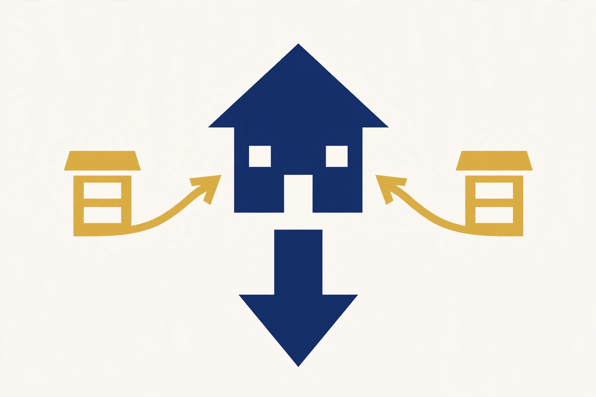 Infographic showing rental income from two units offsetting a mortgage payment