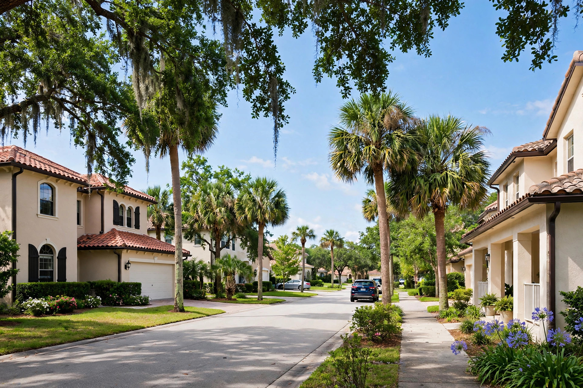 Aerial view of a Jacksonville, Florida residential neighborhood, illustrating how escrow, taxes, and insurance shape the true monthly cost of a median-priced home
