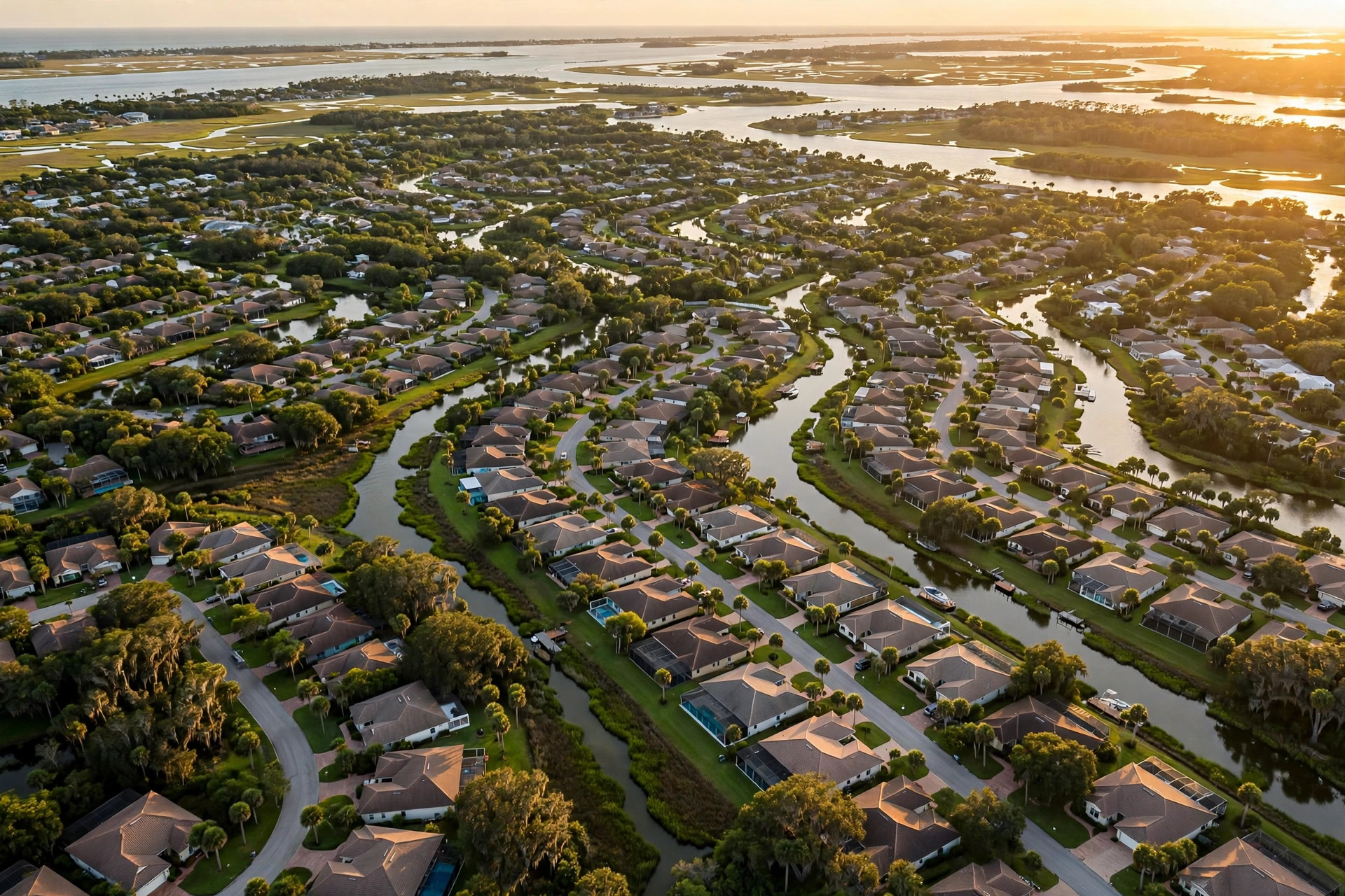 Aerial view of a Jacksonville, Florida neighborhood — coming back to homeownership after bankruptcy or foreclosure