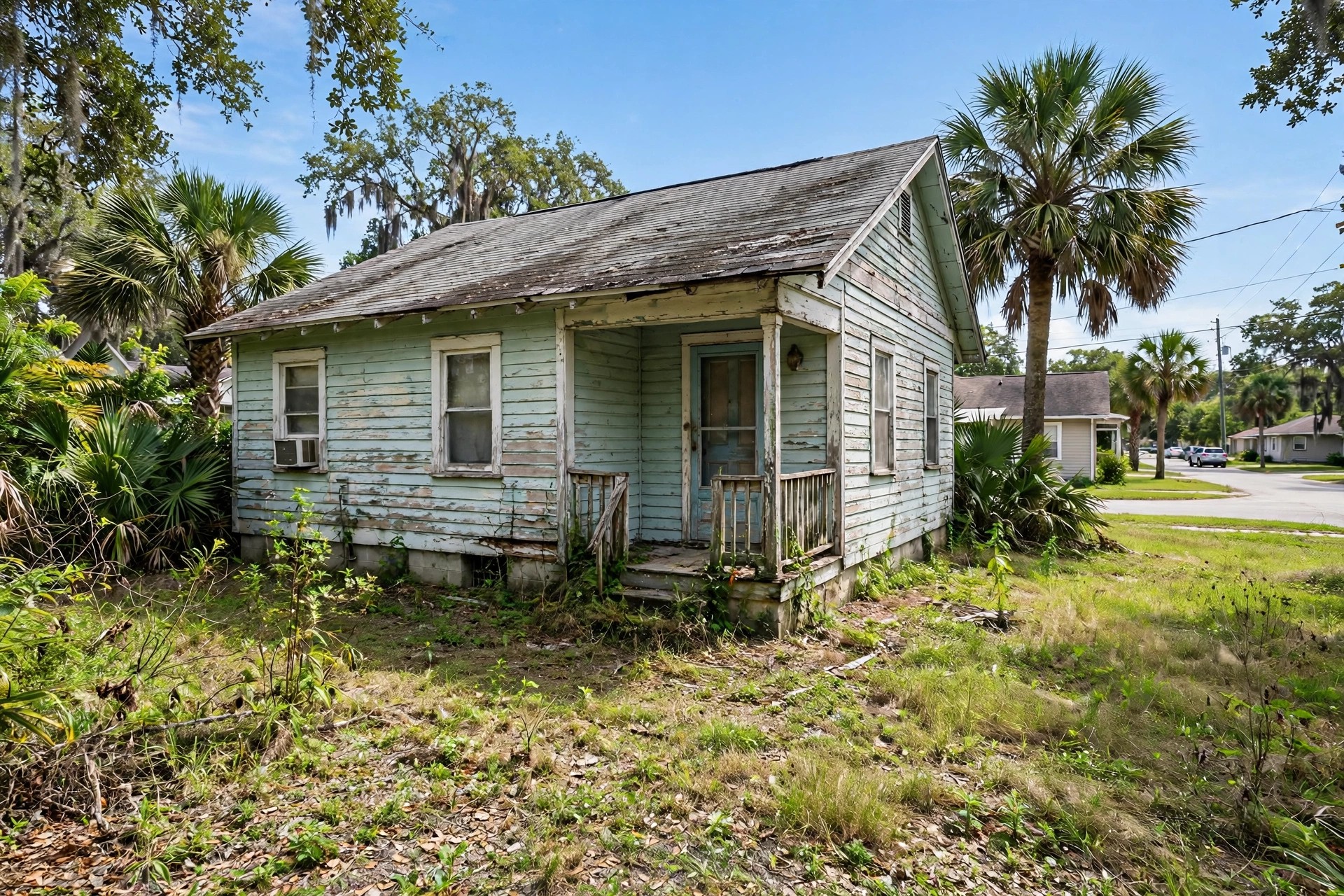 Jacksonville fixer-upper home exterior before renovation — financed with an FHA 203(k) loan Jacksonville fixer-upper home exterior before renovation — financed with an FHA 203(k) loan