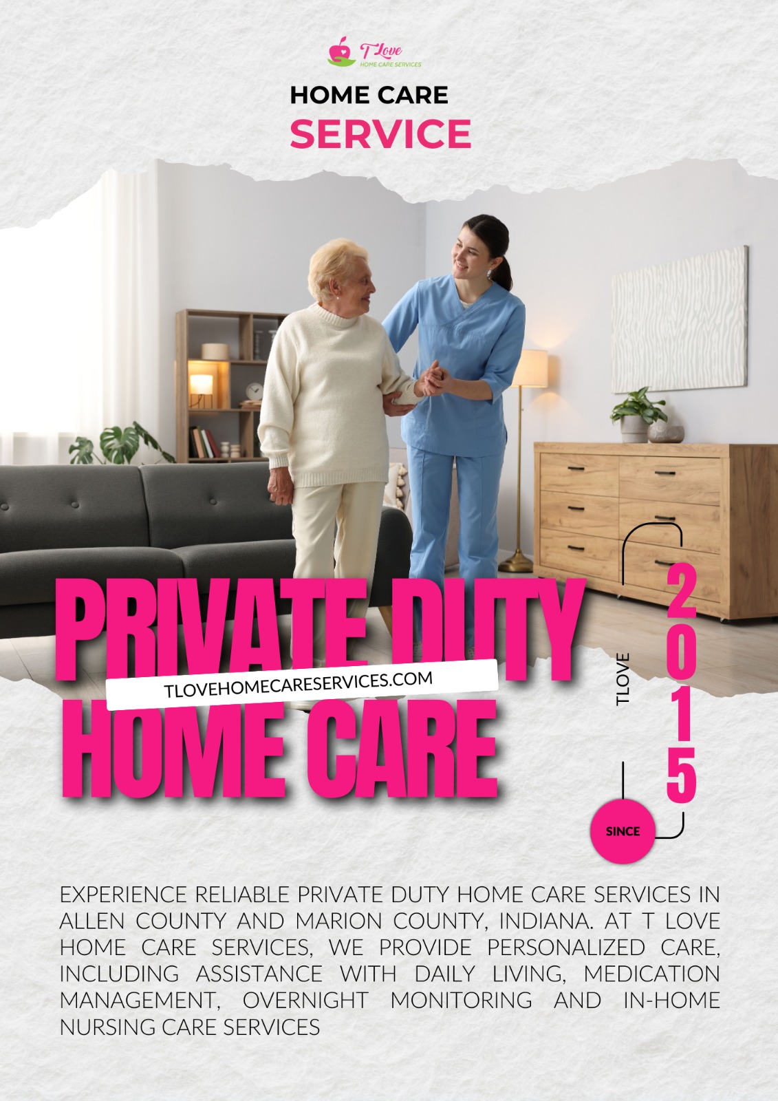 T Love Home Care Services caregiver providing private duty home care