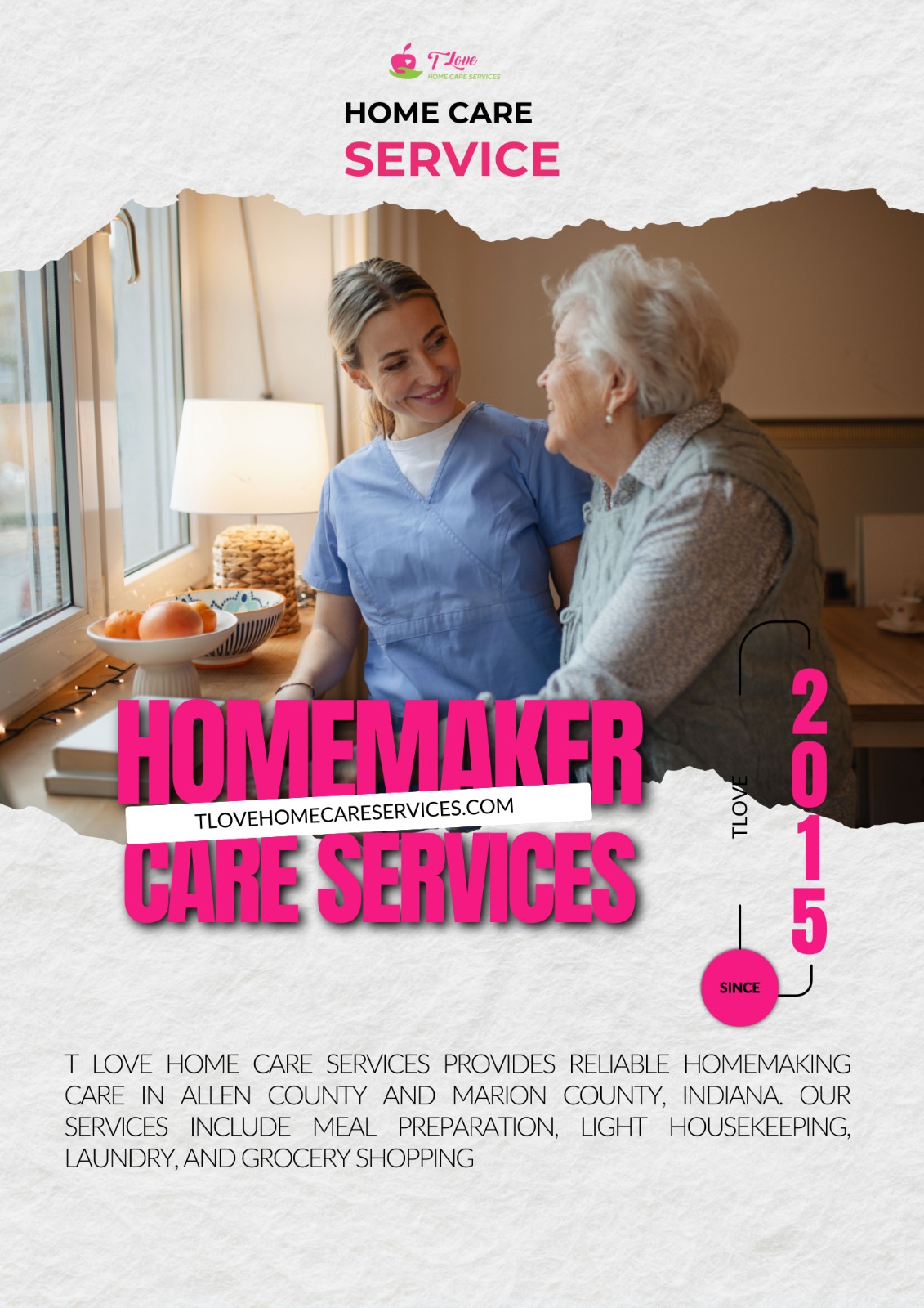 T Love Home Care Services caregiver providing homemaker care services