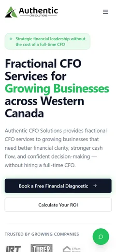 Mobile view of a website built by Jay's Digital Consulting