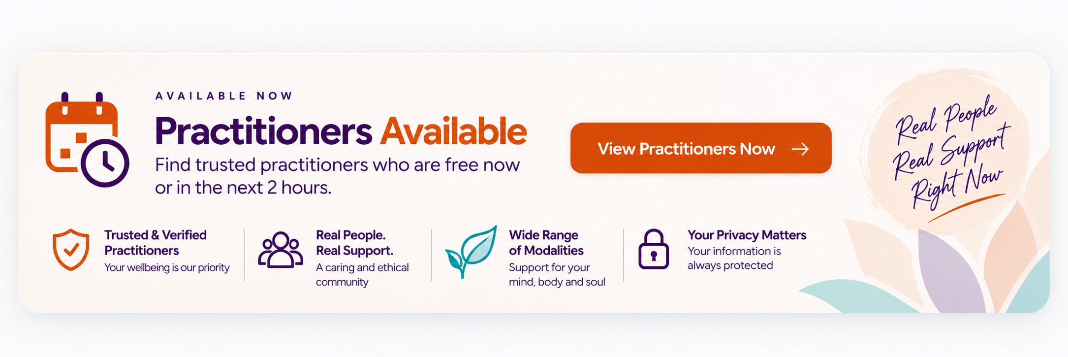 Practitioners Available now &mdash; find trusted practitioners who are free now or in the next 2 hours. View Practitioners Now.