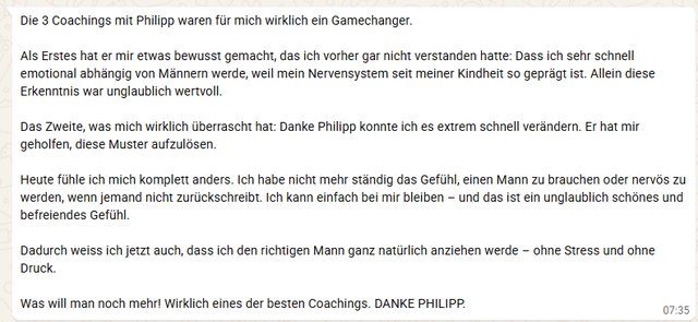Kundenstimme 1, Bewertung mit fünf Sternen