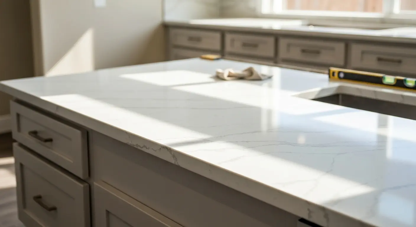 Quartz countertop installation