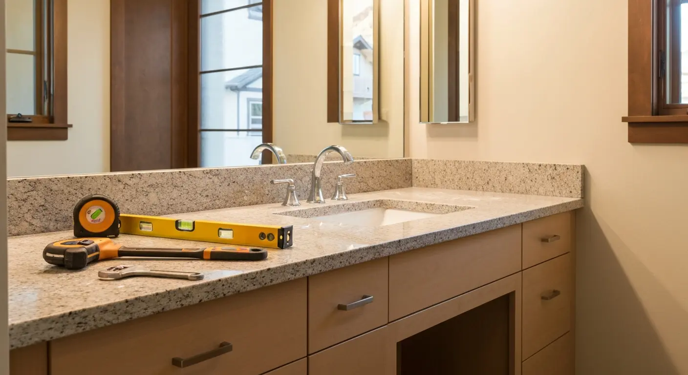 Bathroom vanity installation