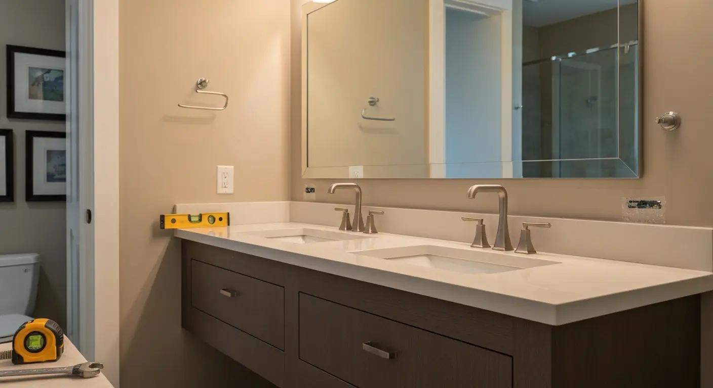 Bathroom vanity installation