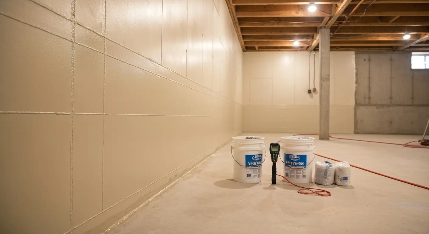 Waterproofed basement