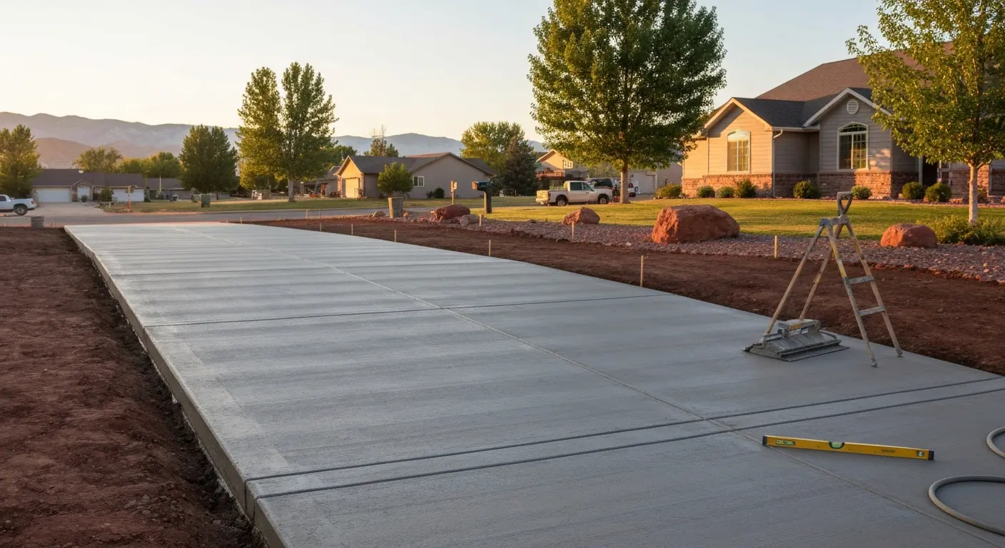 Concrete driveway installation