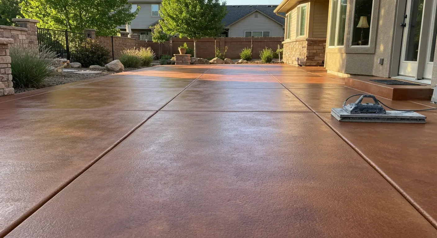 Stained concrete patio