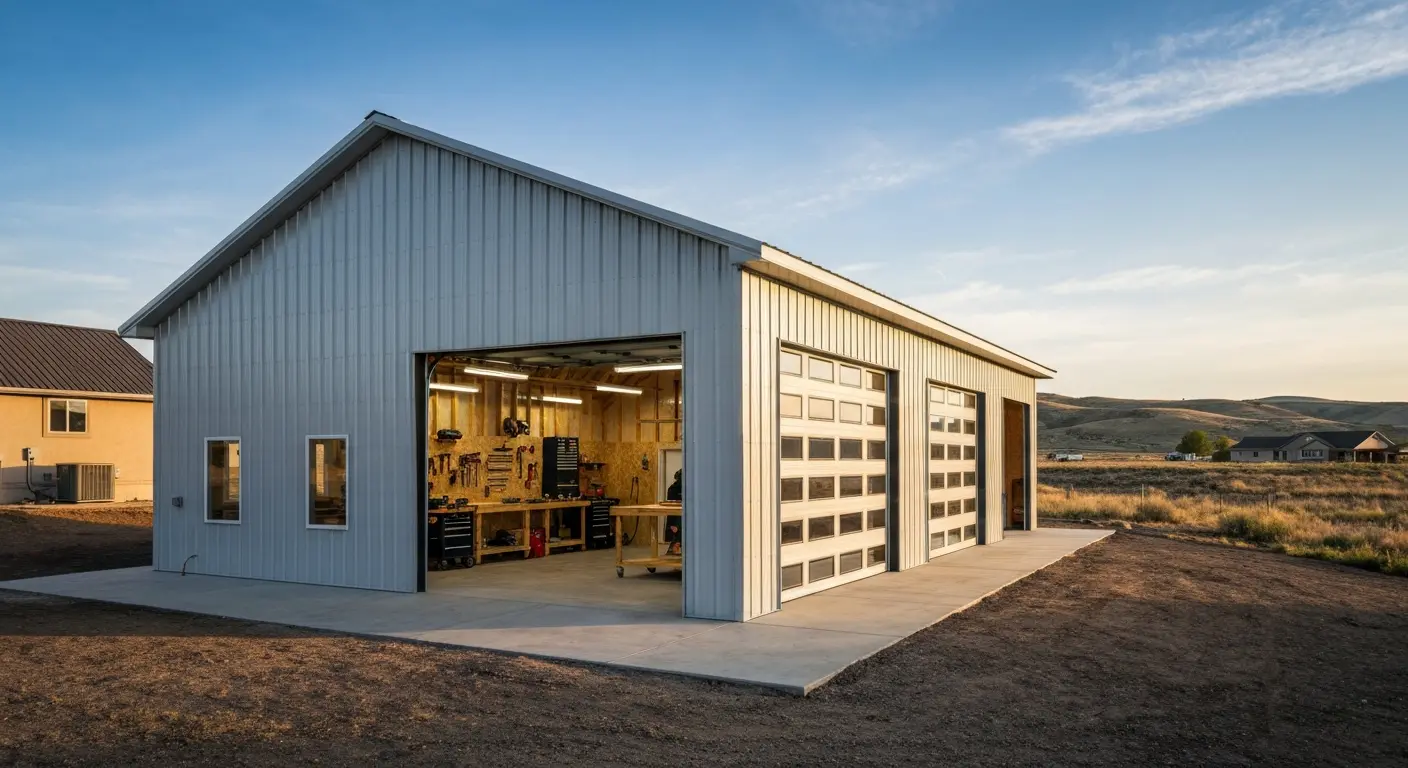 Custom garage and shop building