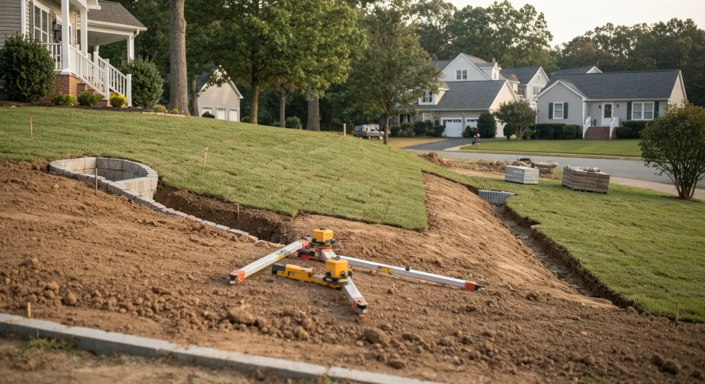 Site grading and drainage preparation