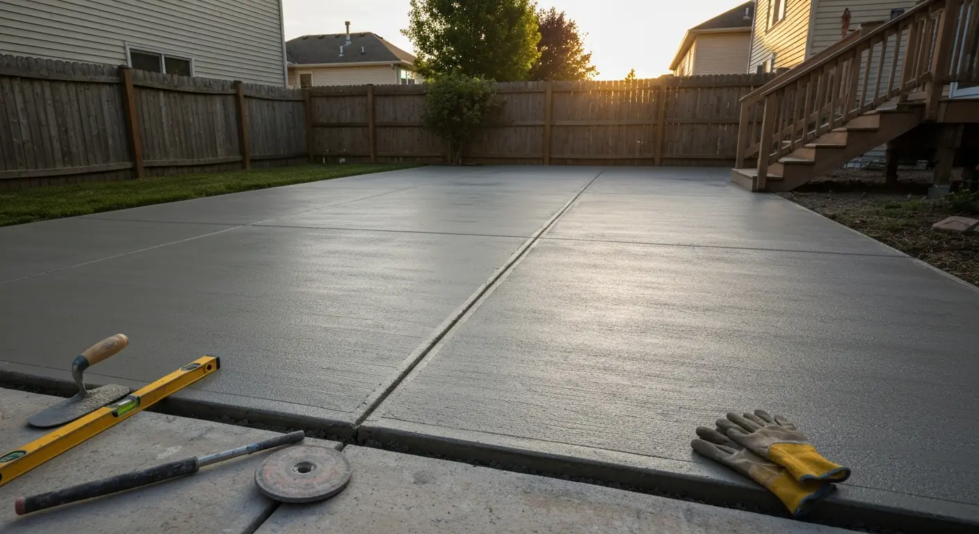 Concrete patio repair and resurfacing