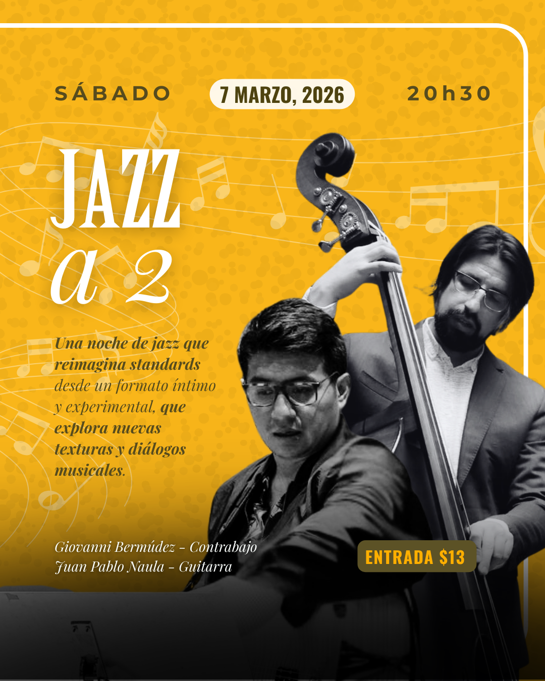 JAZZ A 2 - Reimagina standards en formato íntimo explorando nuevas texturas y diálogos.